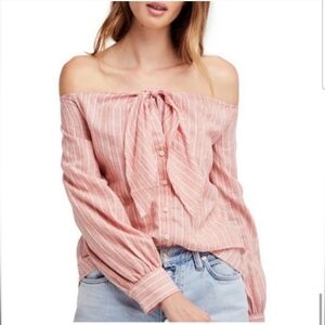 Free People Hello There Beautiful Off the Shoulder Top / Blouse Sz S